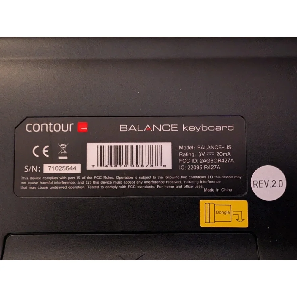 Contour Design Contour Balance Wireless Keyboard Black (BALANCE) BALANCE-US